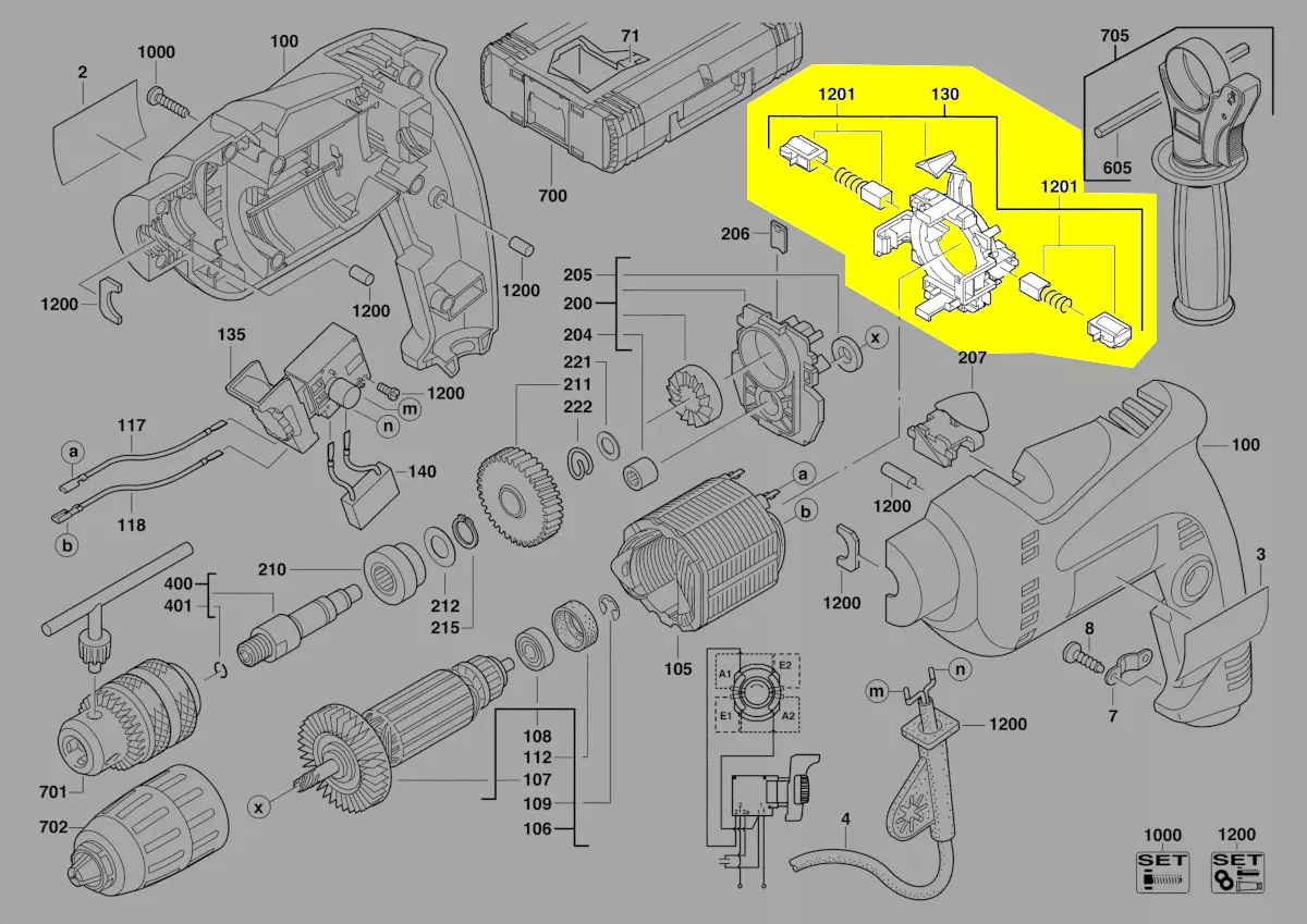 couronne porte-balais charbon réf. 4931390046 AEG